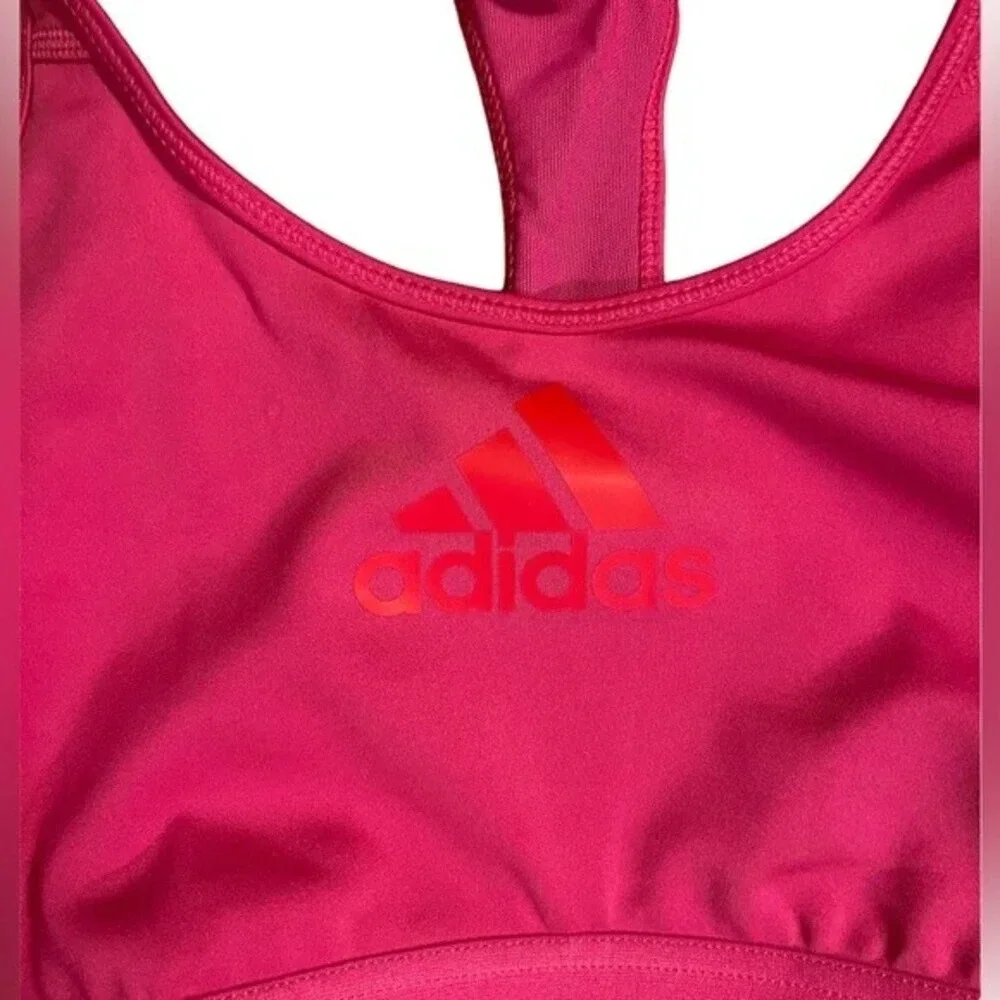Adidas Don't Rest Alphaskin Sports Bra - Large Racerback Bright Pink - Picture 3 of 6